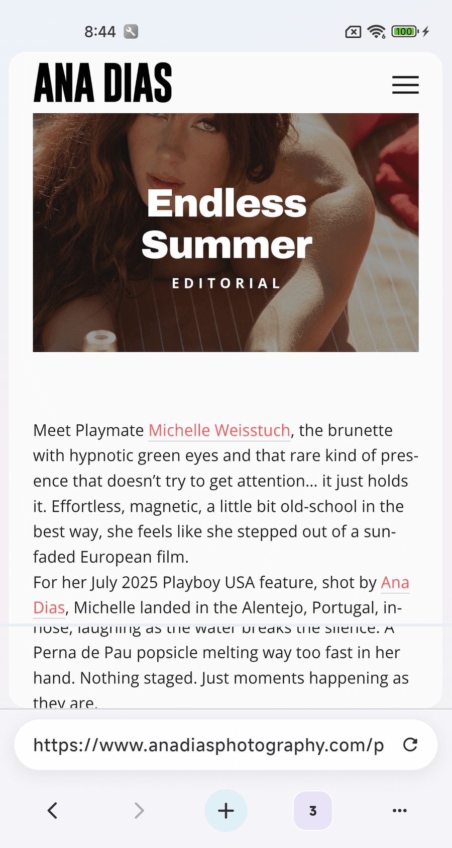 Endless Summer screen in One Browser